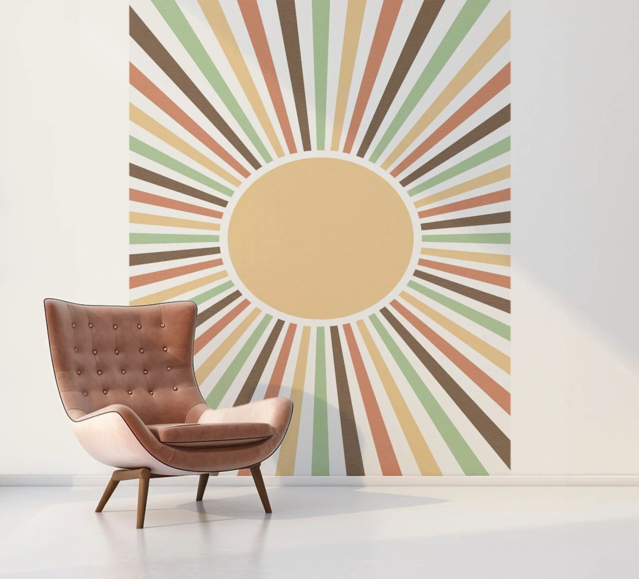 Radiating lines creating a sunburst effect papel para pared de LisaArtes