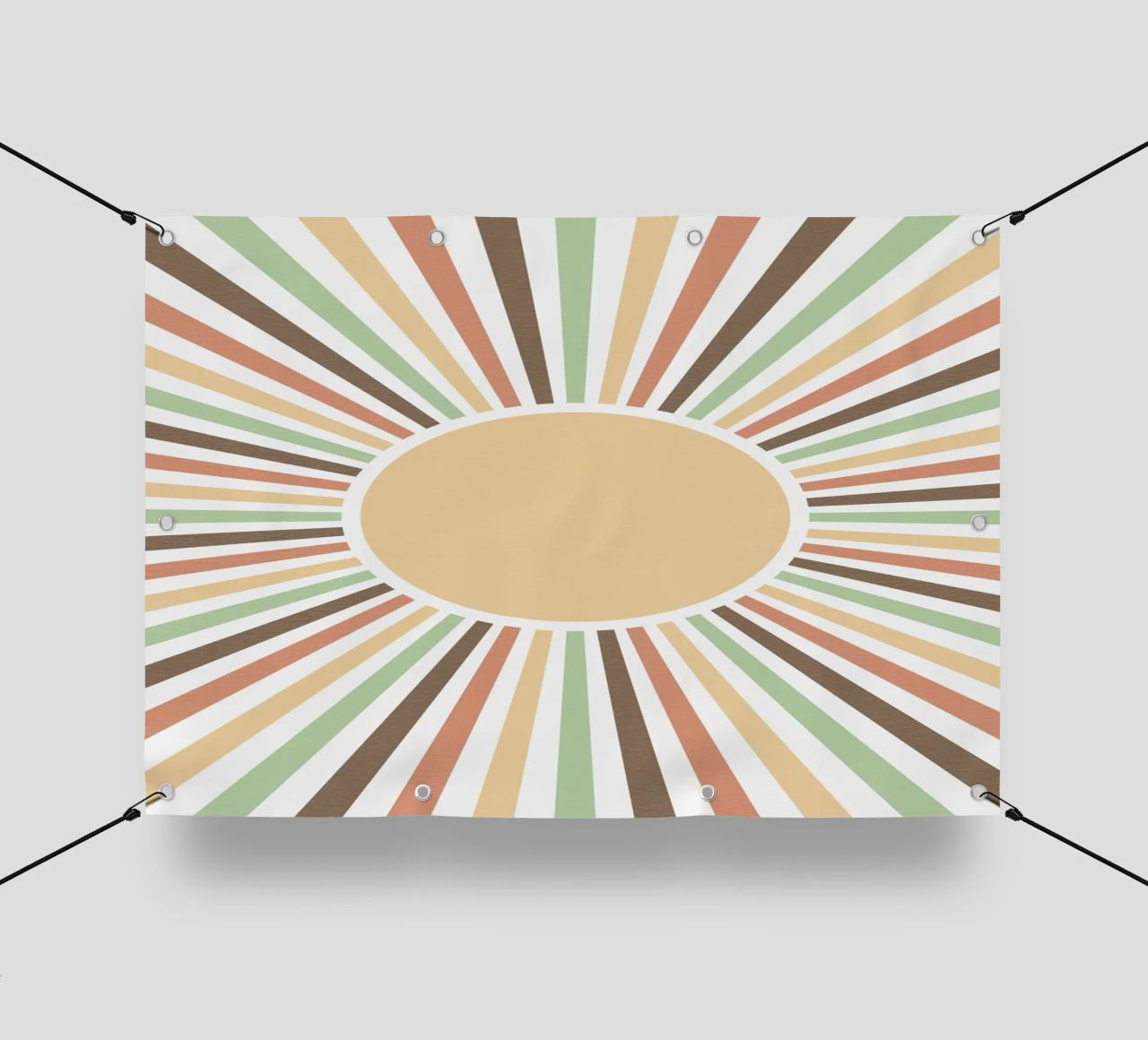 Radiating lines creating a sunburst effect telo in pvc da LisaArtes