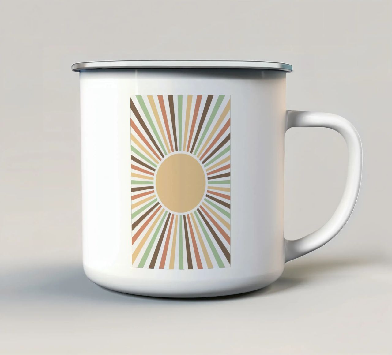 Radiating lines creating a sunburst effect Emaille Tasse von LisaArtes