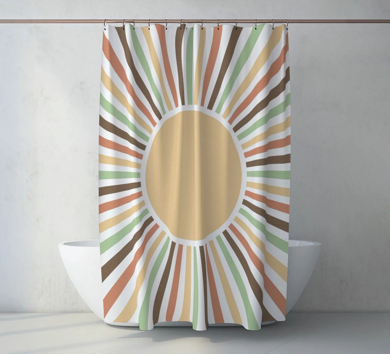 Radiating lines creating a sunburst effect Duschvorhang von LisaArtes