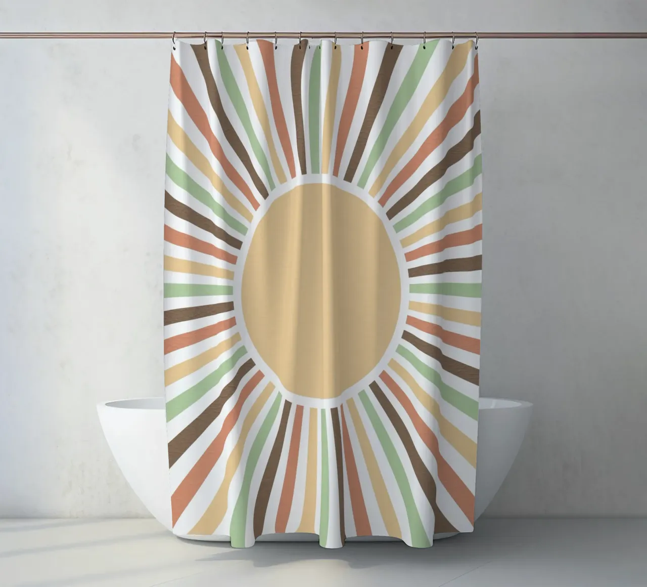 Radiating lines creating a sunburst effect Duschvorhang von LisaArtes