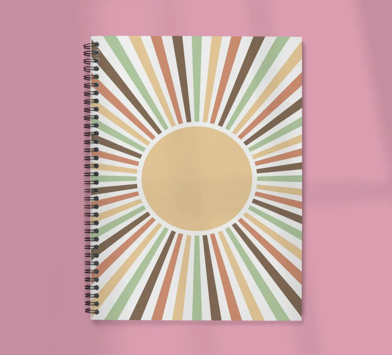 Radiating lines creating a sunburst effect spiral notebook by LisaArtes