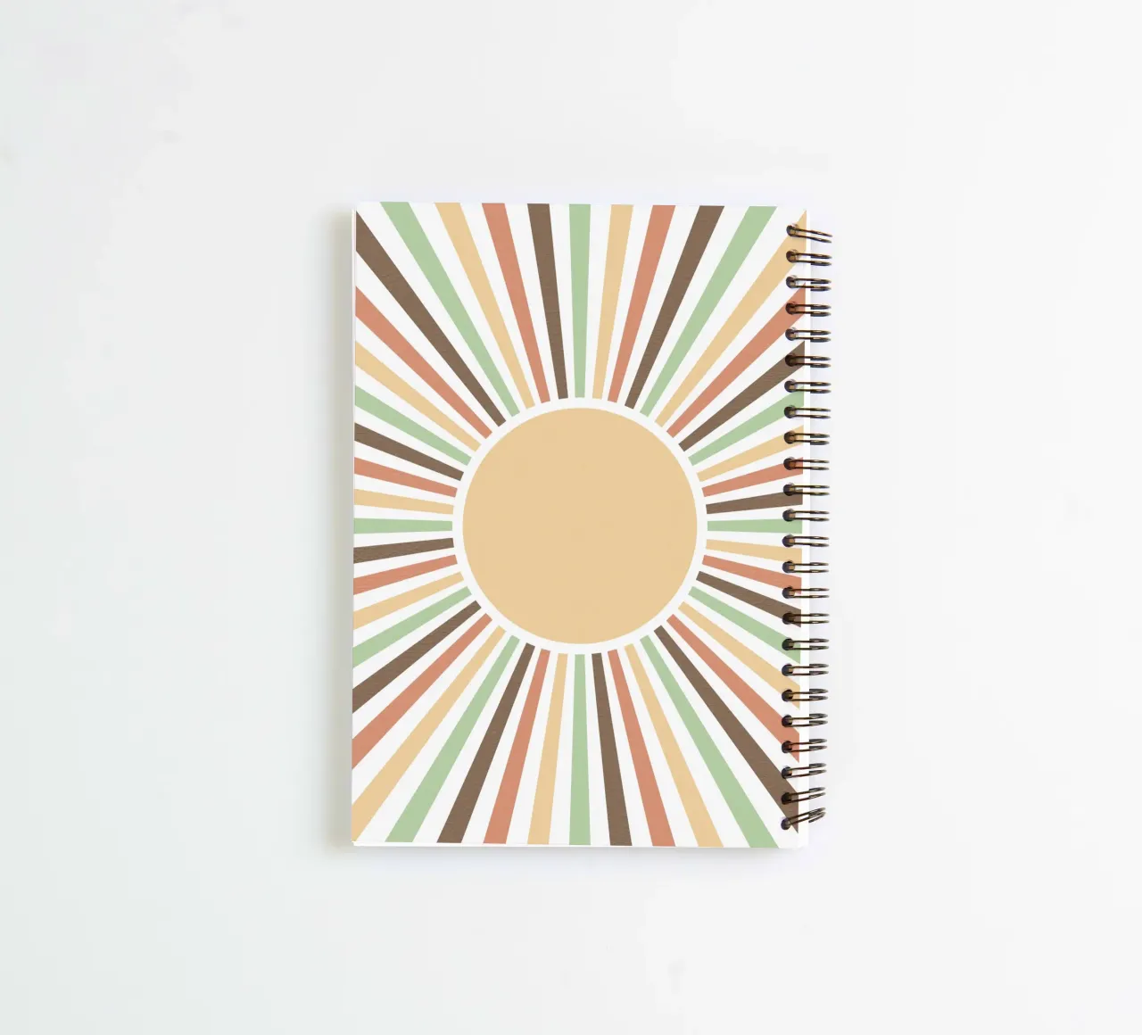 Radiating lines creating a sunburst effect spiral notebook by LisaArtes