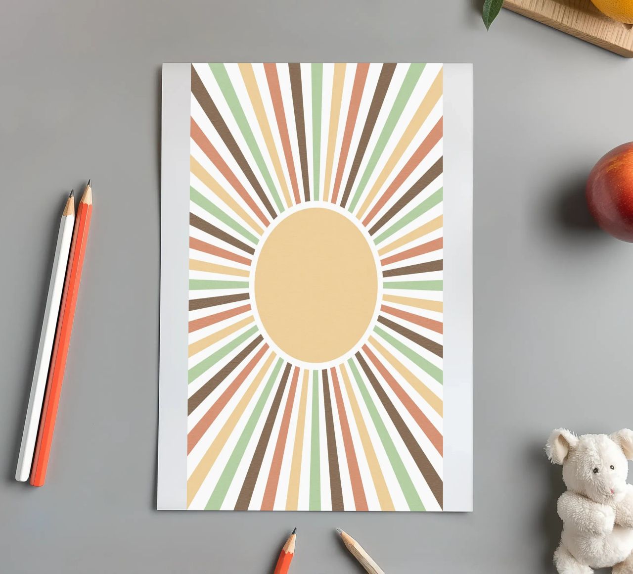 Radiating lines creating a sunburst effect Stickerbogen von LisaArtes