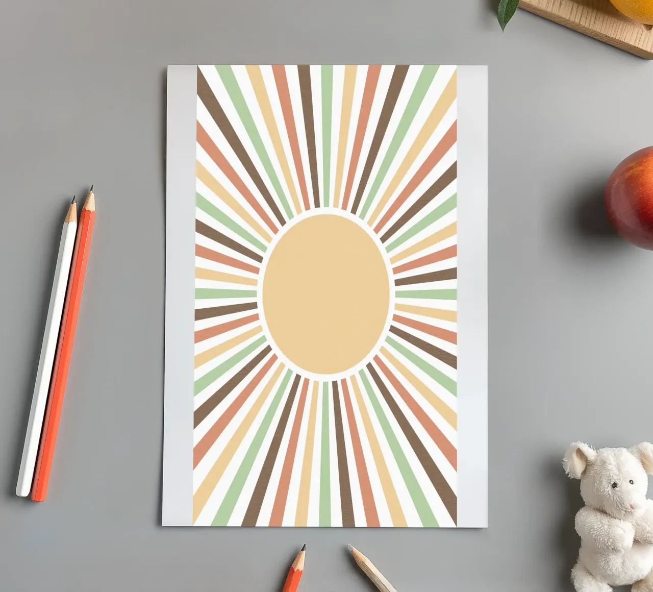 Radiating lines creating a sunburst effect planche autocollant de LisaArtes