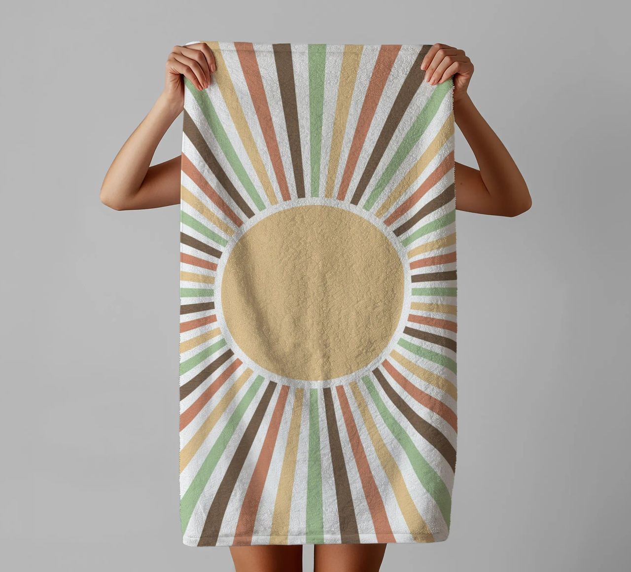 Radiating lines creating a sunburst effect Handtuch von LisaArtes