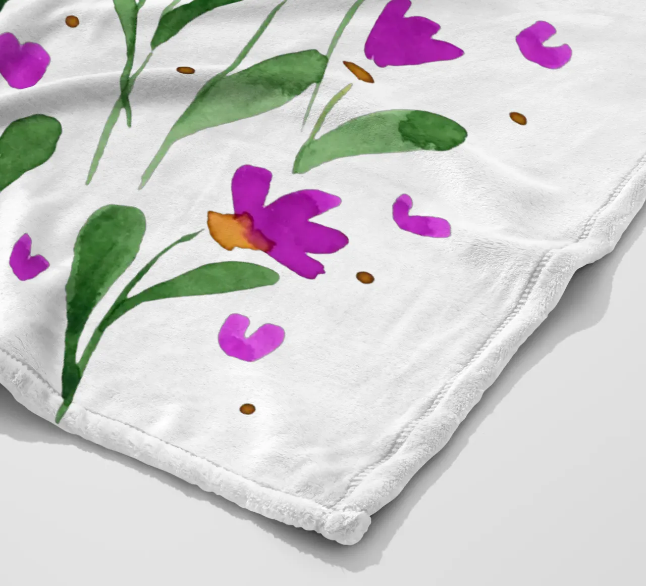 Fiori acquerellati forget me not - magenta coperta in pile da Wackapacka