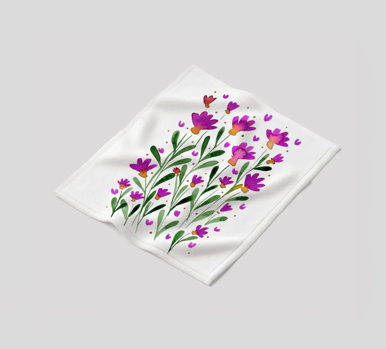 Fiori acquerellati forget me not - magenta coperta in pile da Wackapacka