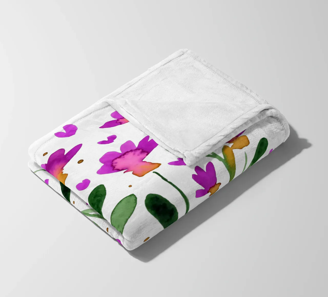 Fiori acquerellati forget me not - magenta coperta in pile da Wackapacka