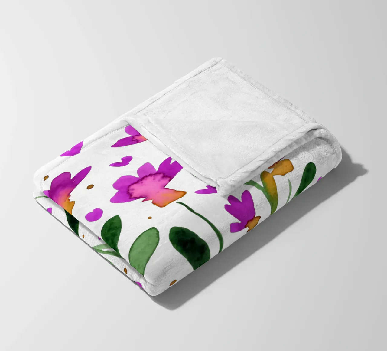 Fiori acquerellati forget me not - magenta coperta in pile da Wackapacka