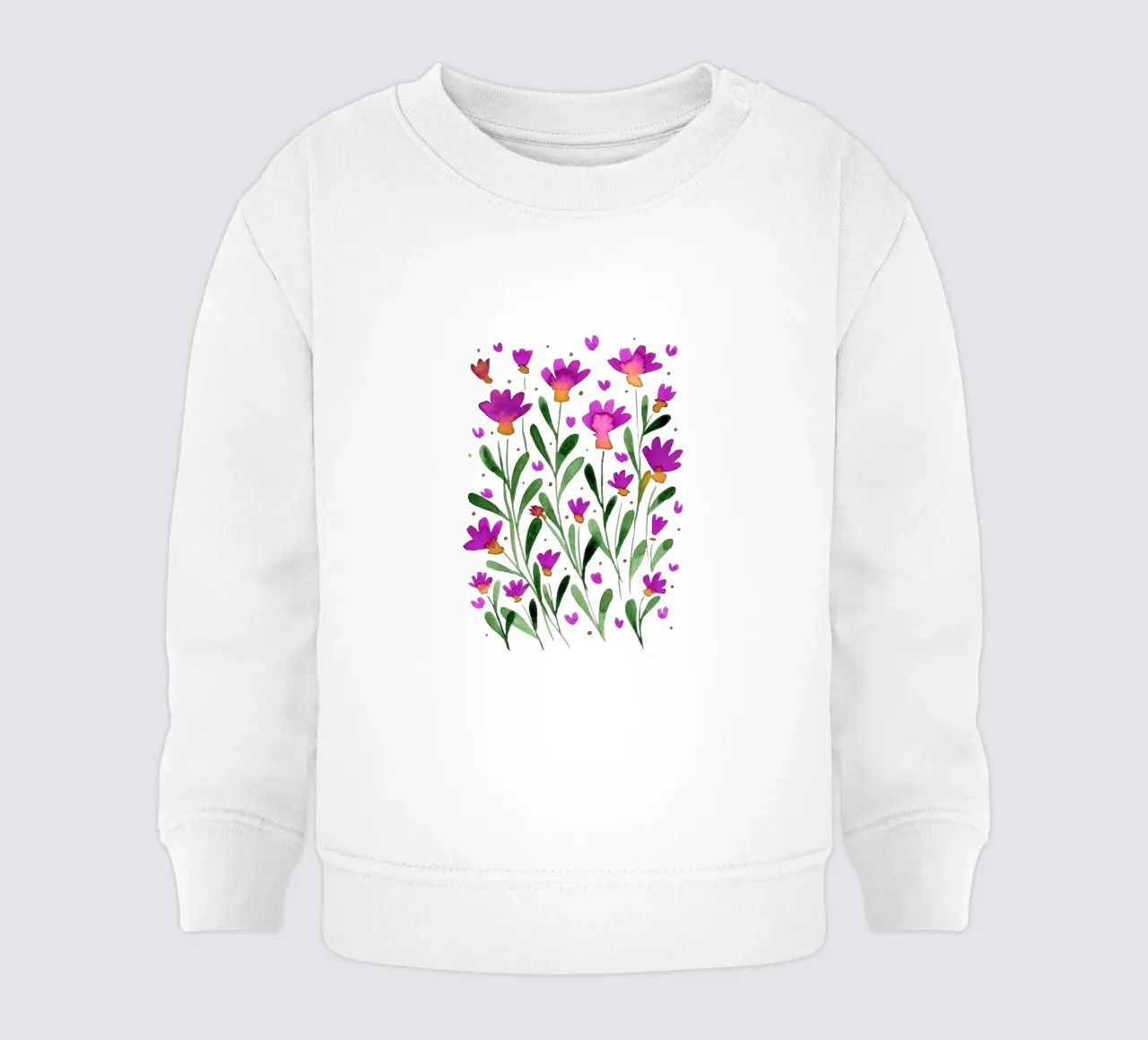 Fiori acquerellati forget me not - magenta felpa neonato da Wackapacka
