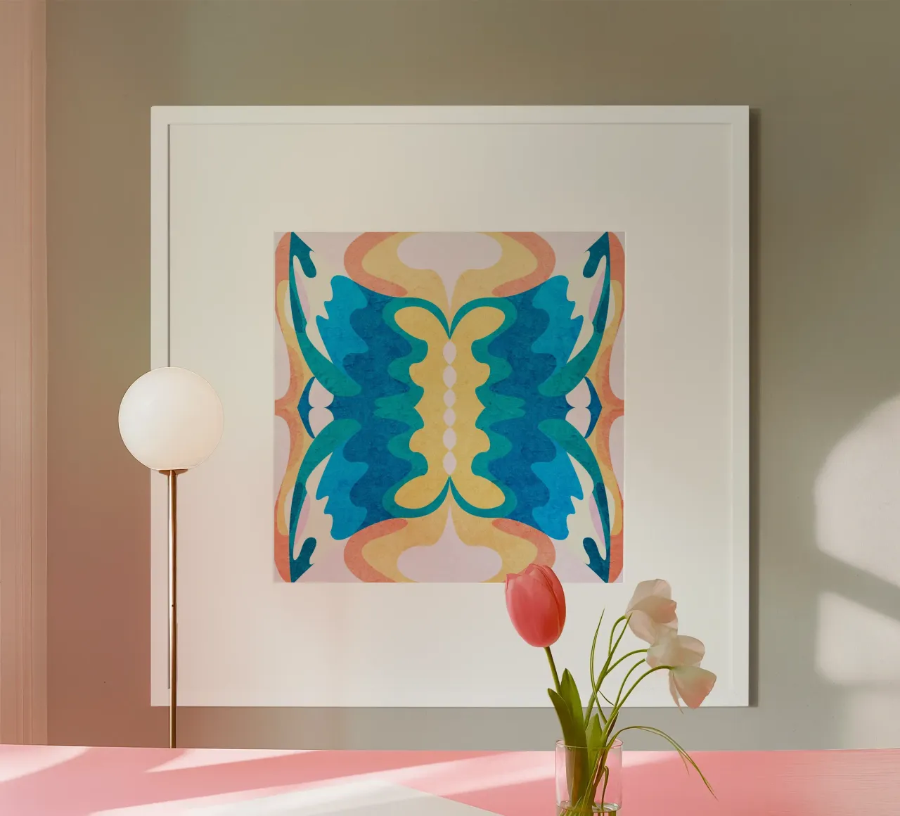bright light poster con telaio in alluminio da lovely lines