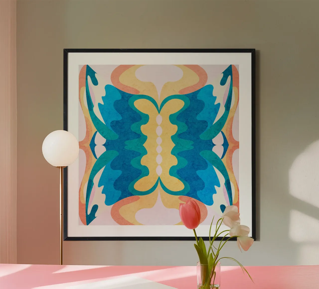 bright light poster con telaio in alluminio da lovely lines