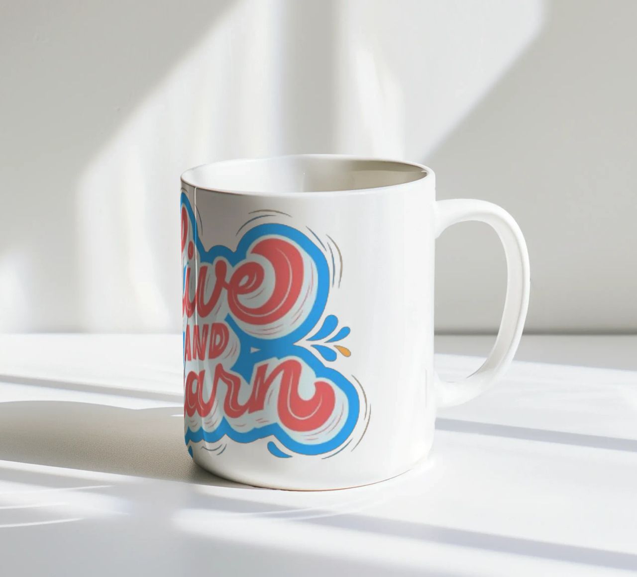 Live and Learn tazza in ceramica da Dreamer10