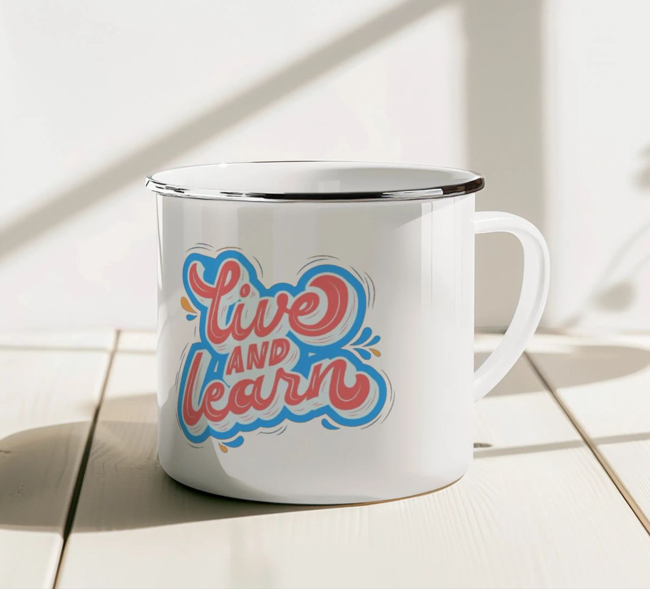 Live and Learn tazza in smalto da Dreamer10