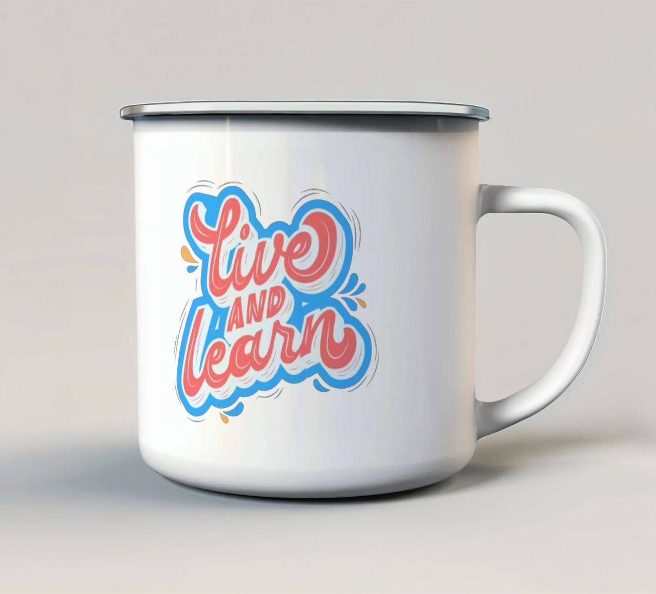 Live and Learn tazza in smalto da Dreamer10