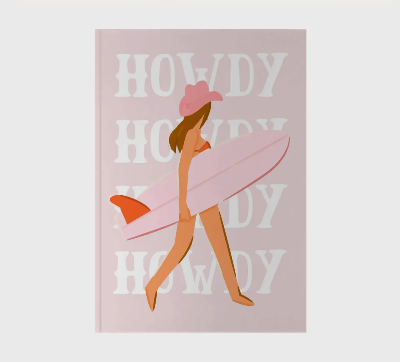 pink coastal cowgirl print, girly western, cowboy boots notebook by pdigitalprints