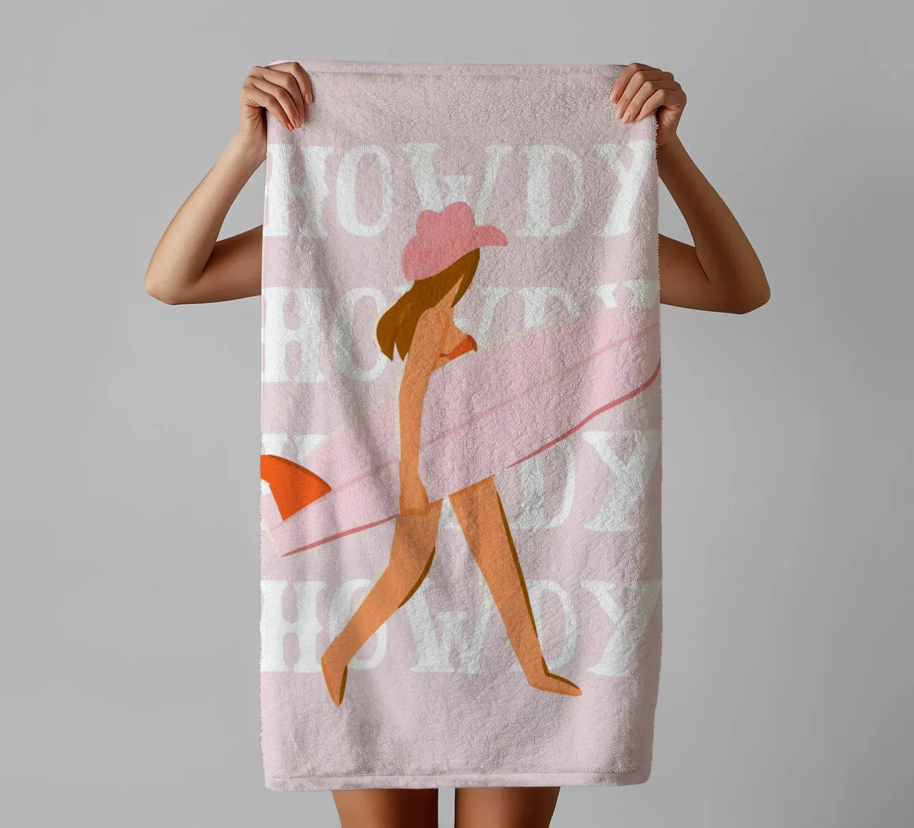 estampado vaquera costera rosa, girly western, botas vaqueras toalla de baño de pdigitalprints