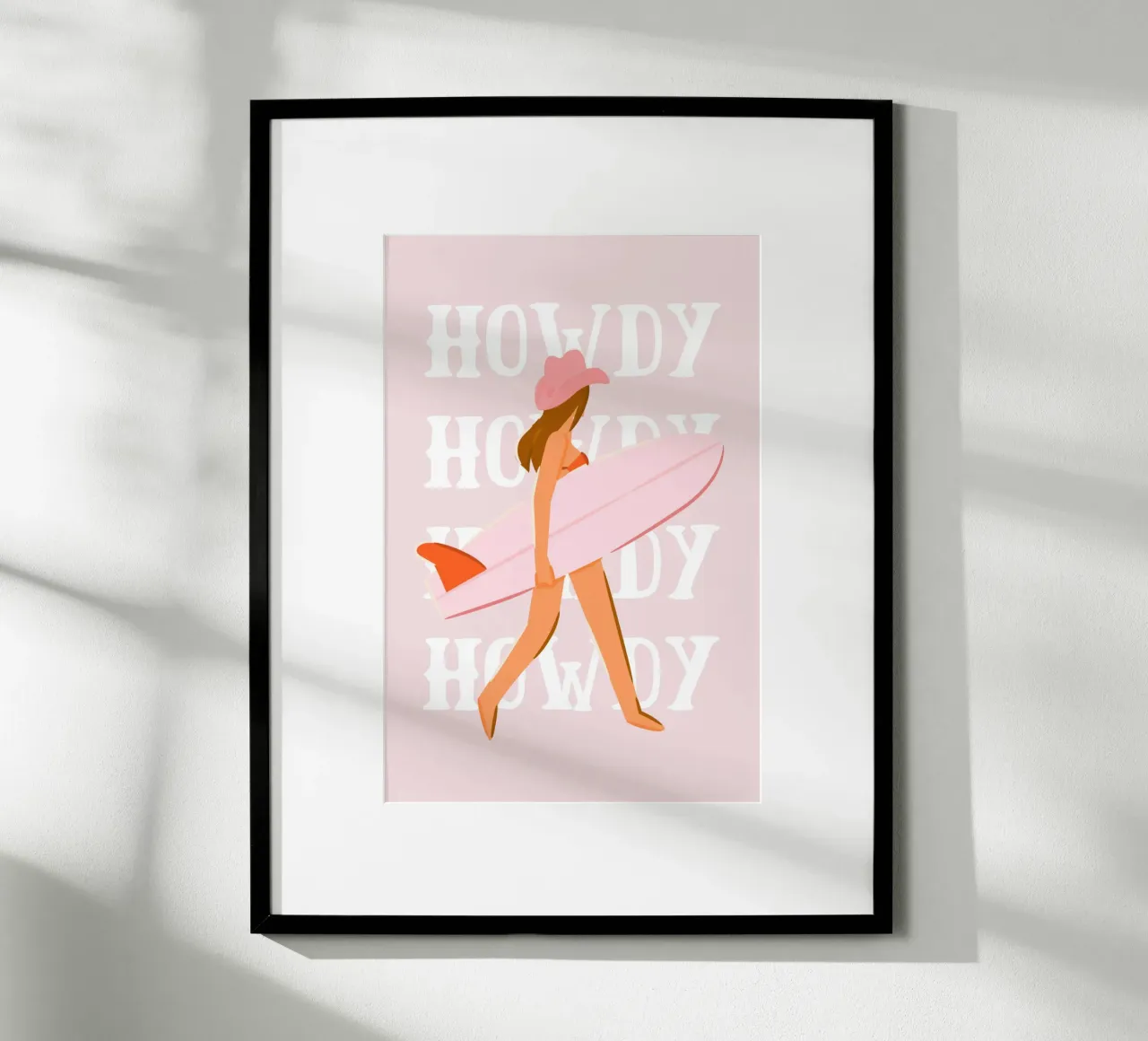 imprimé cowgirl côtier rose, western girly, bottes de cowboy poster de pdigitalprints