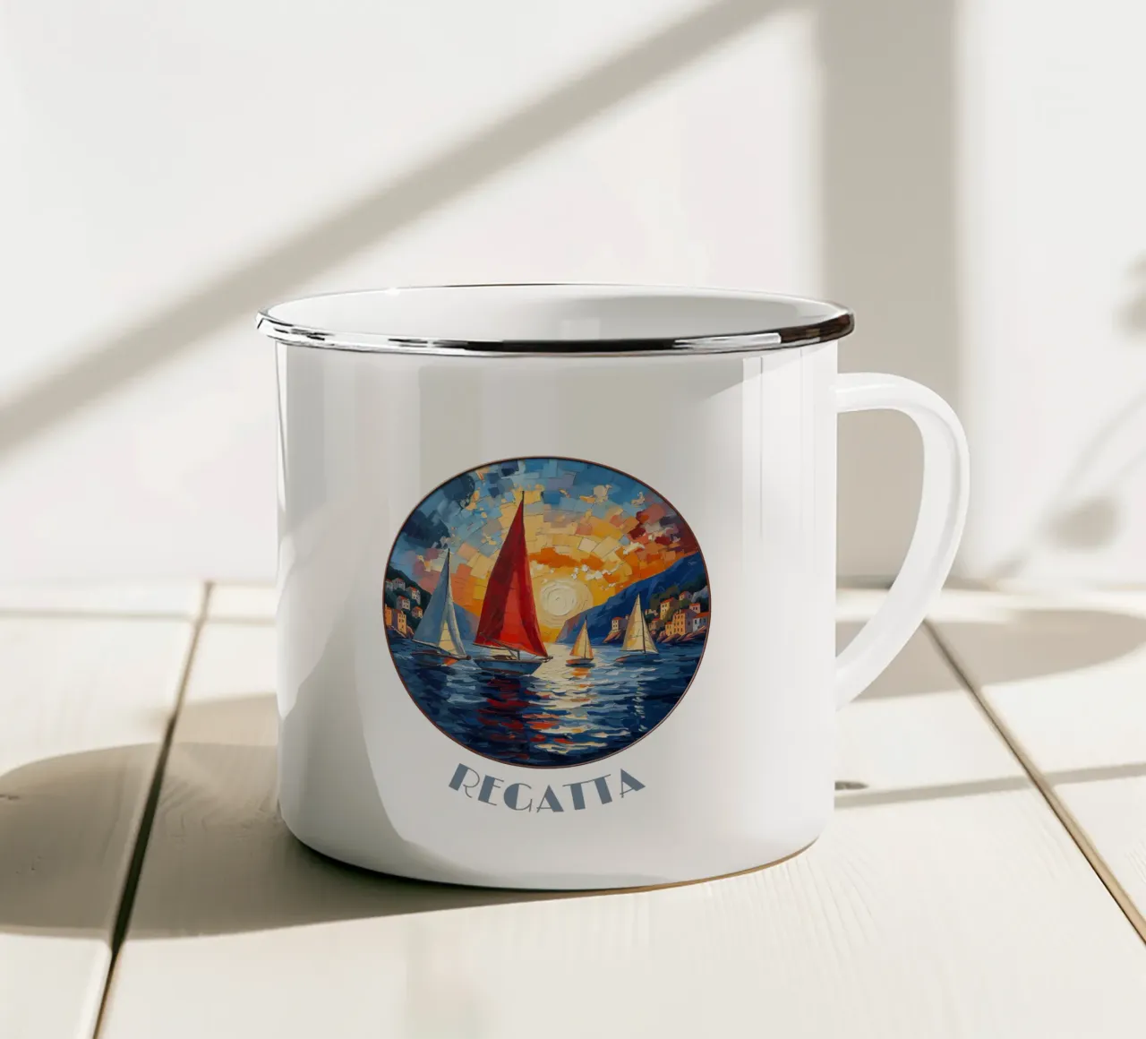 The Sailor’s Dream tazza in smalto da Nikis Art Studio