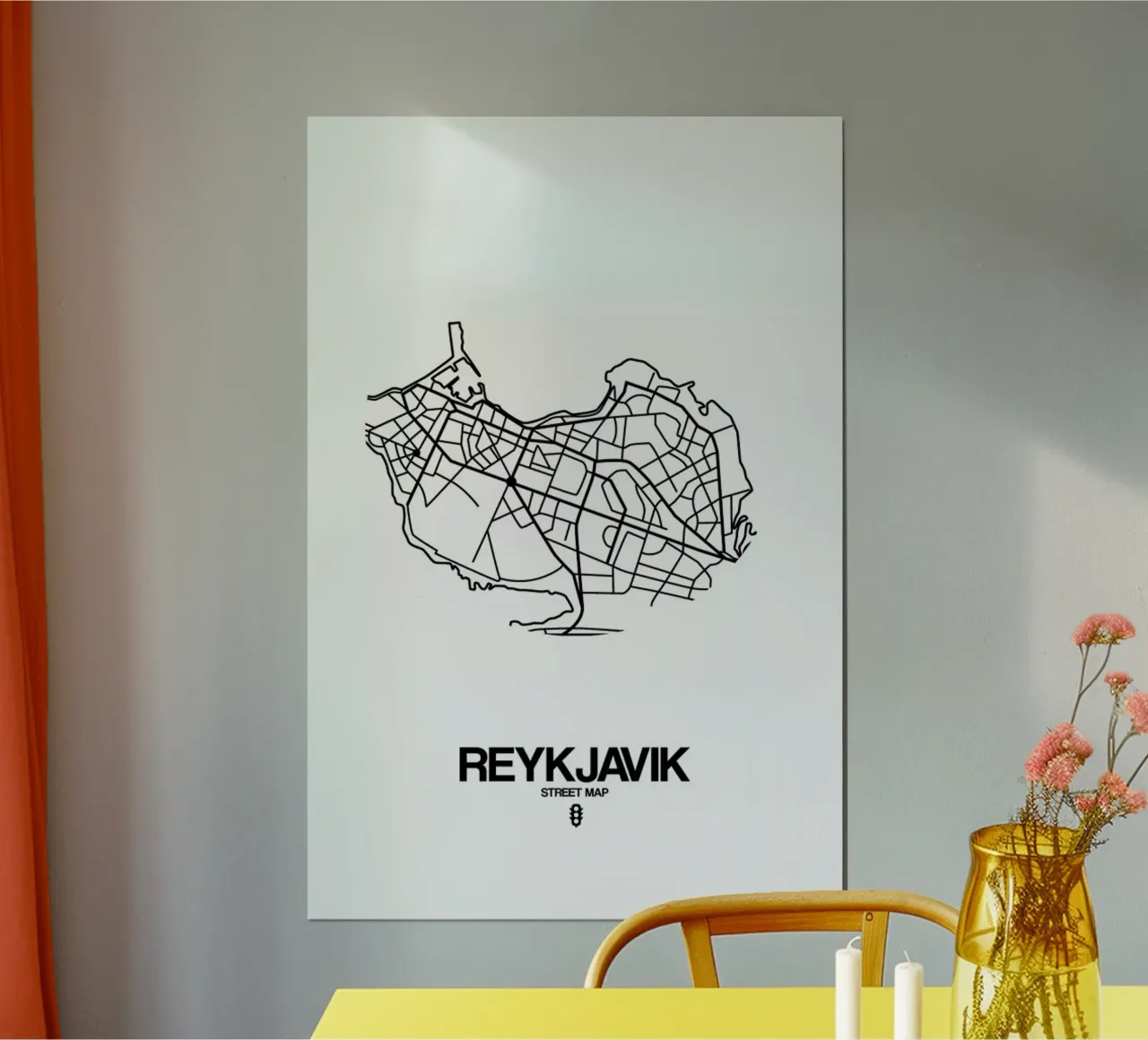 Reykjavik poster con telaio in legno da Naxart