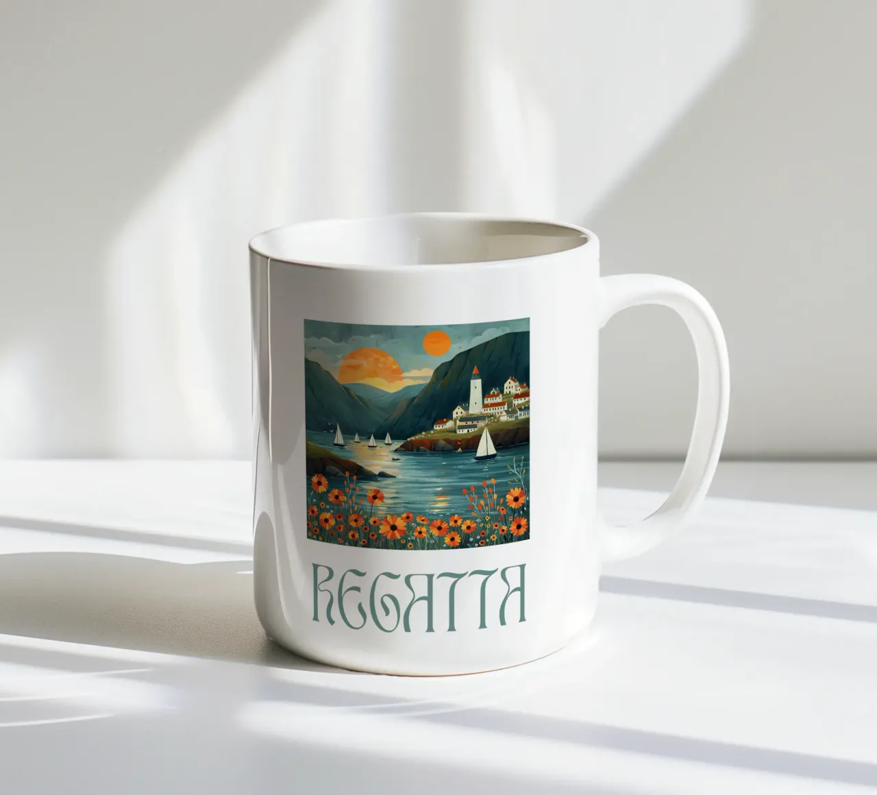 Journey on the Blue tazza in ceramica da Nikis Art Studio
