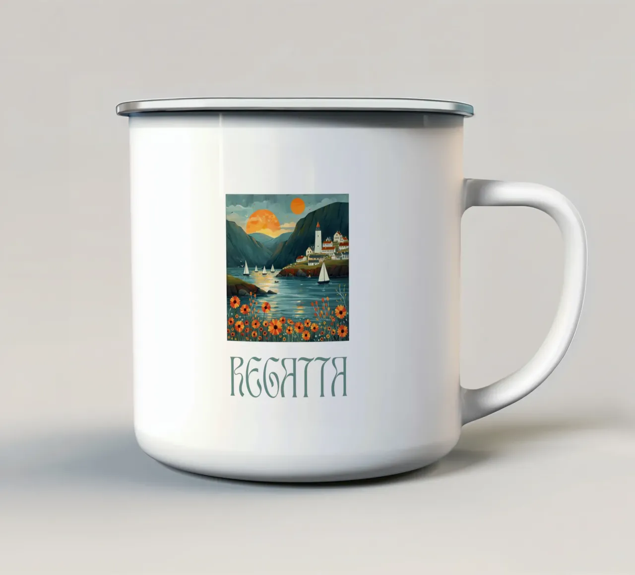 Journey on the Blue tazza in smalto da Nikis Art Studio