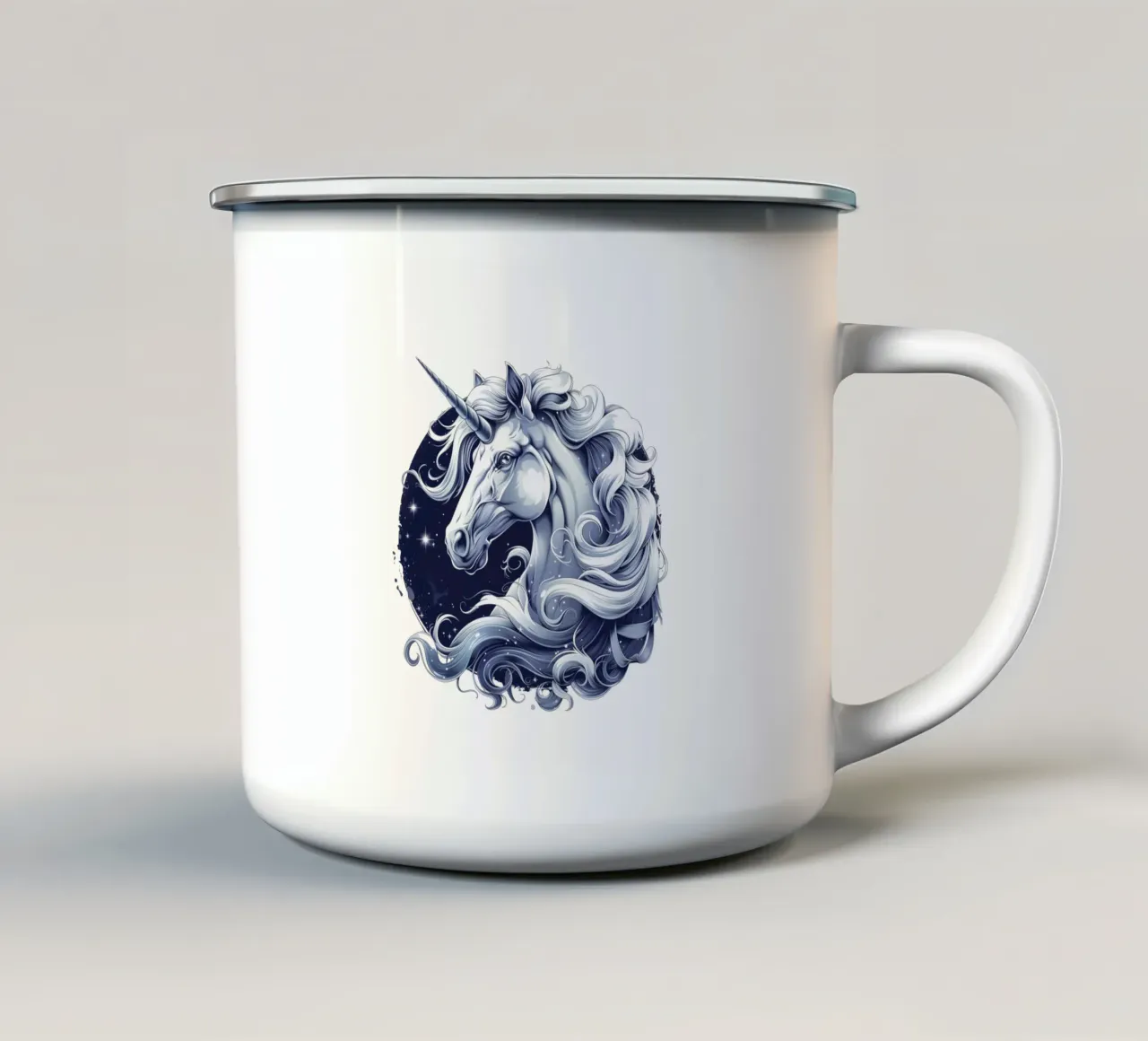 Unicorn tazza in smalto da Nikis Art Studio