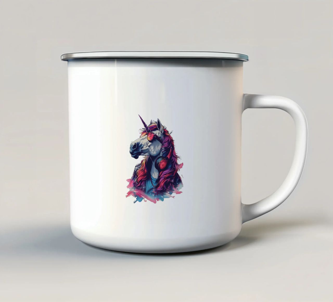 Dreams in Sparkles enamel mug by Nikis Art Studio