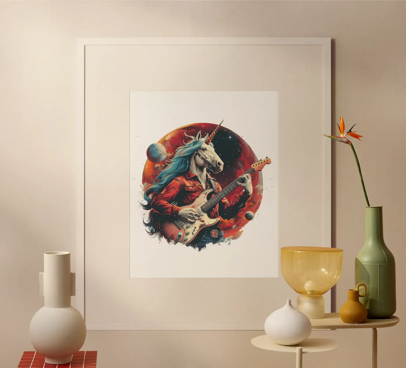 Celestial Unicorn poster van Nikis Art Studio