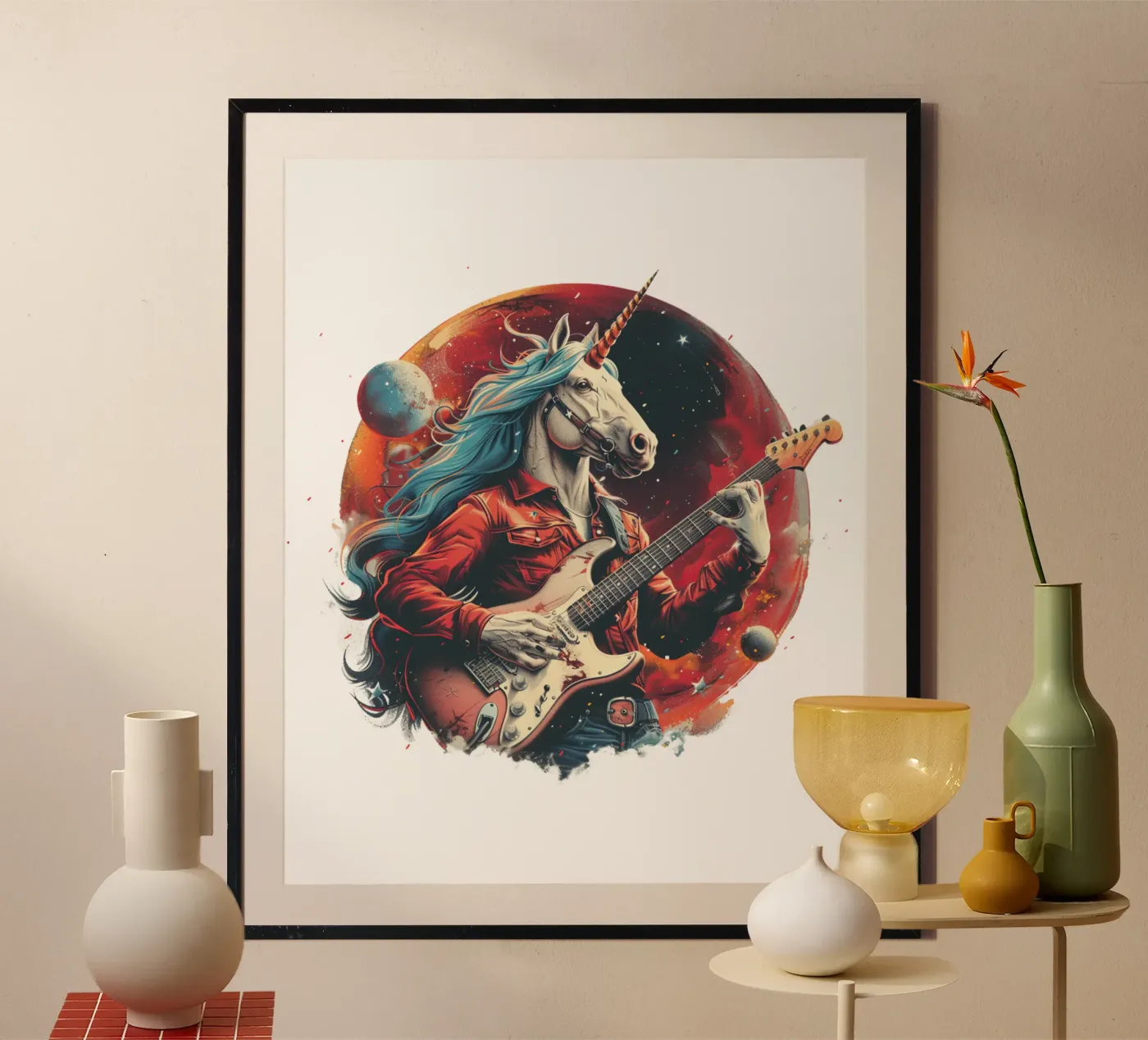 Celestial Unicorn poster van Nikis Art Studio