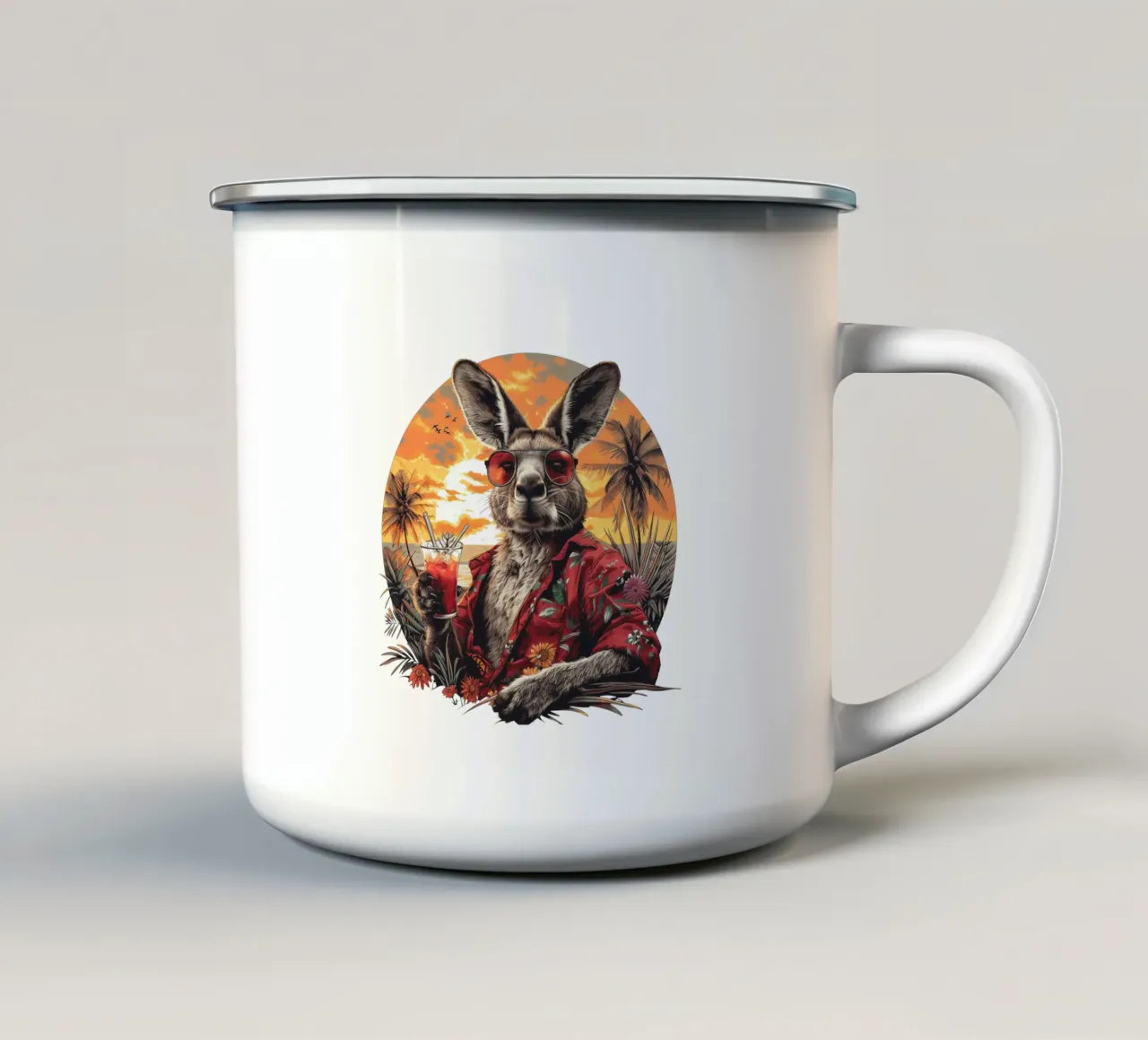 Canguro tazza in smalto da Nikis Art Studio