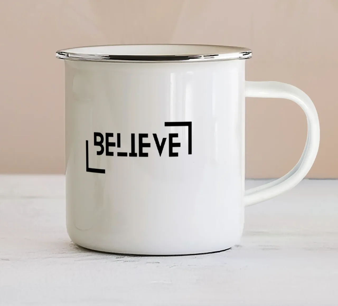 Believe In Yourself taza de esmalte de Dreamer10