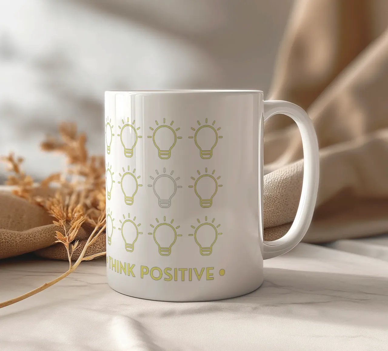 Think Positive tazza in ceramica da Dreamer10