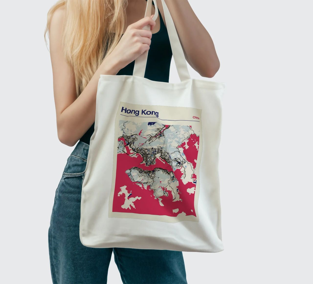 Linee portuali di Hong Kong borsa in juta da MOOODZART
