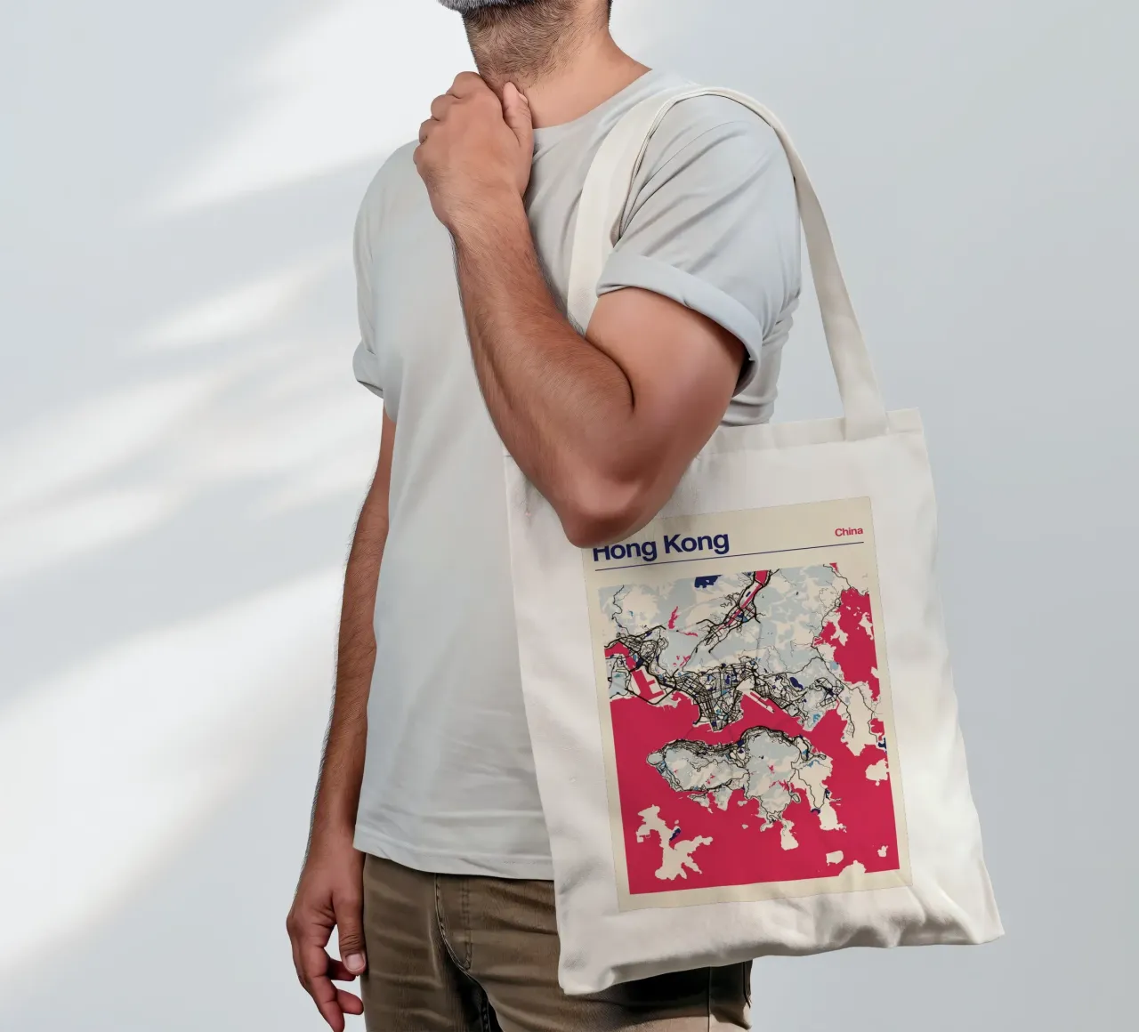 Linee portuali di Hong Kong borsa in juta da MOOODZART