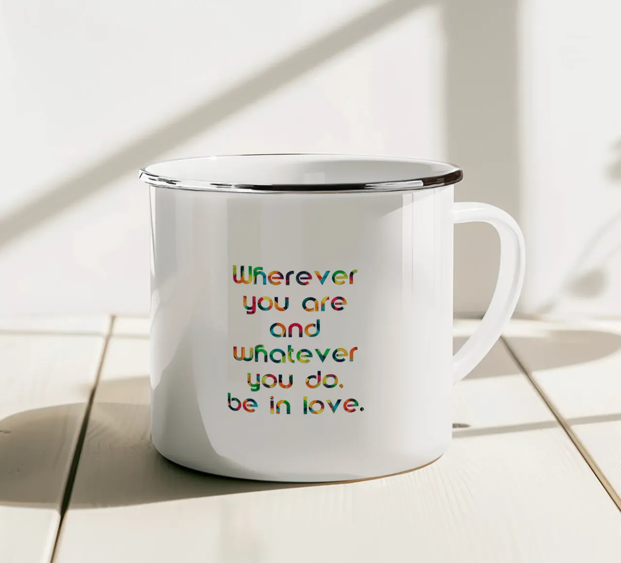 Citazione di Rumi sull'amore tazza in smalto da lovely lines