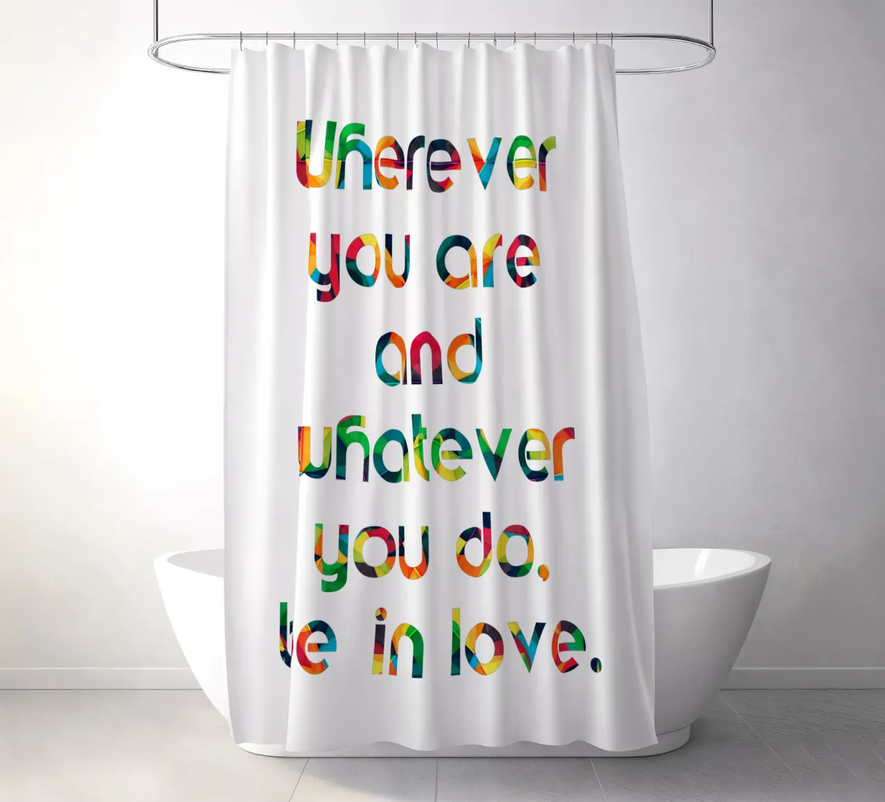 Rumi Zitat über Liebe Duschvorhang von lovely lines
