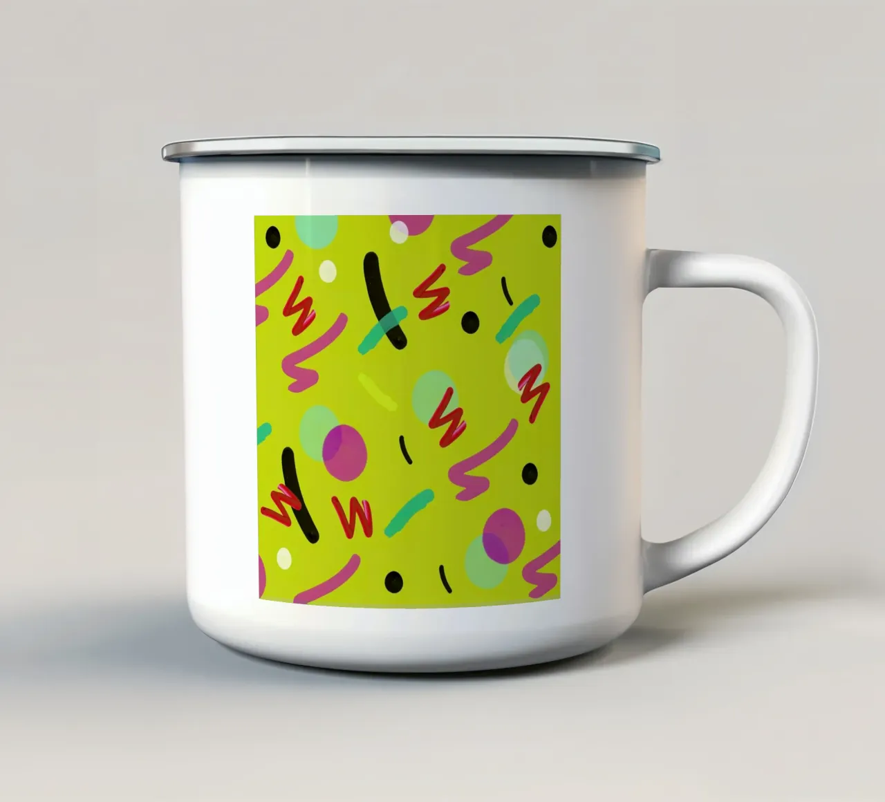 New Wave Circus taza de esmalte de Vasare Nar