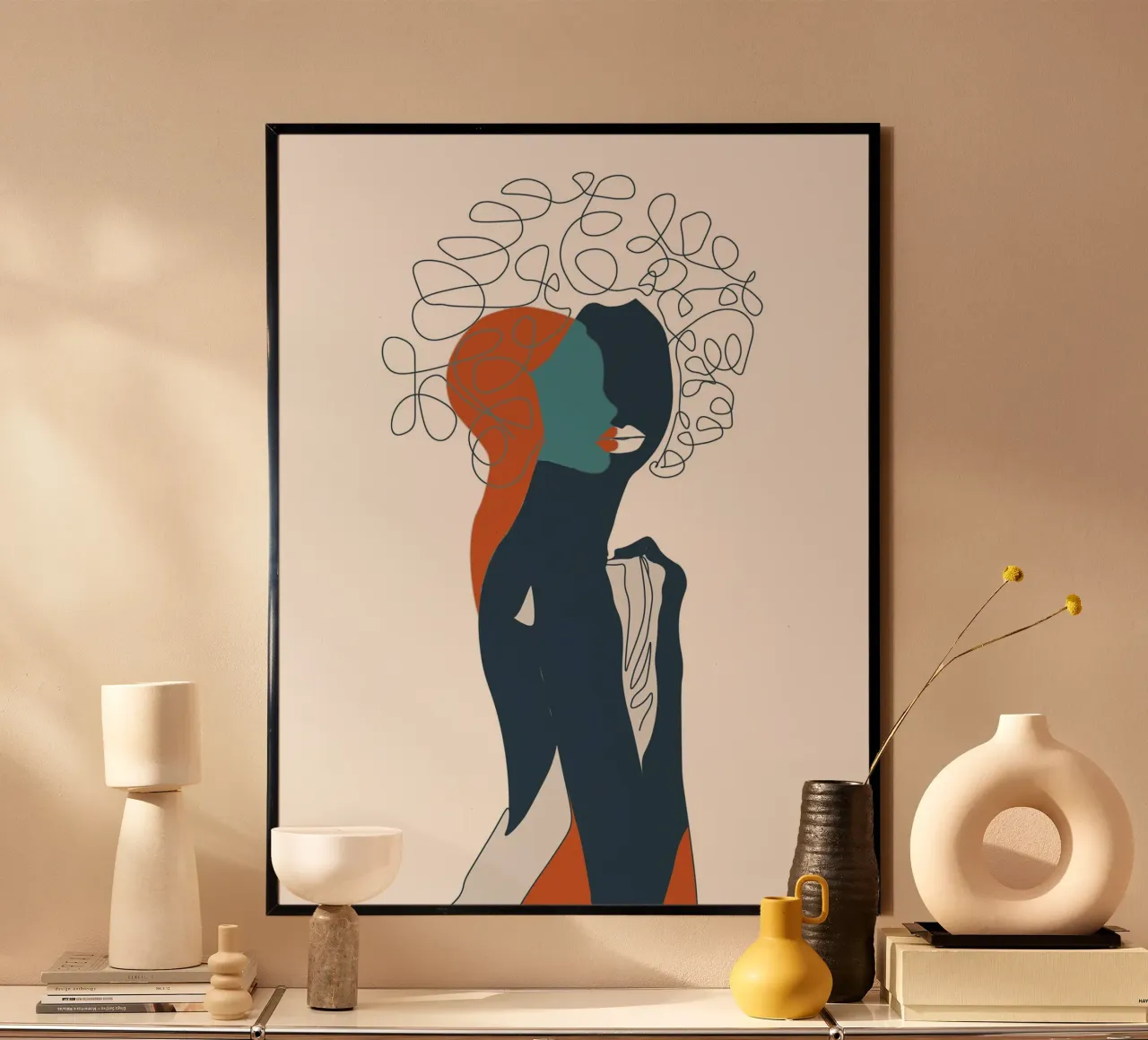 La dualità di lei poster con telaio in plastica da Urban Art Draw
