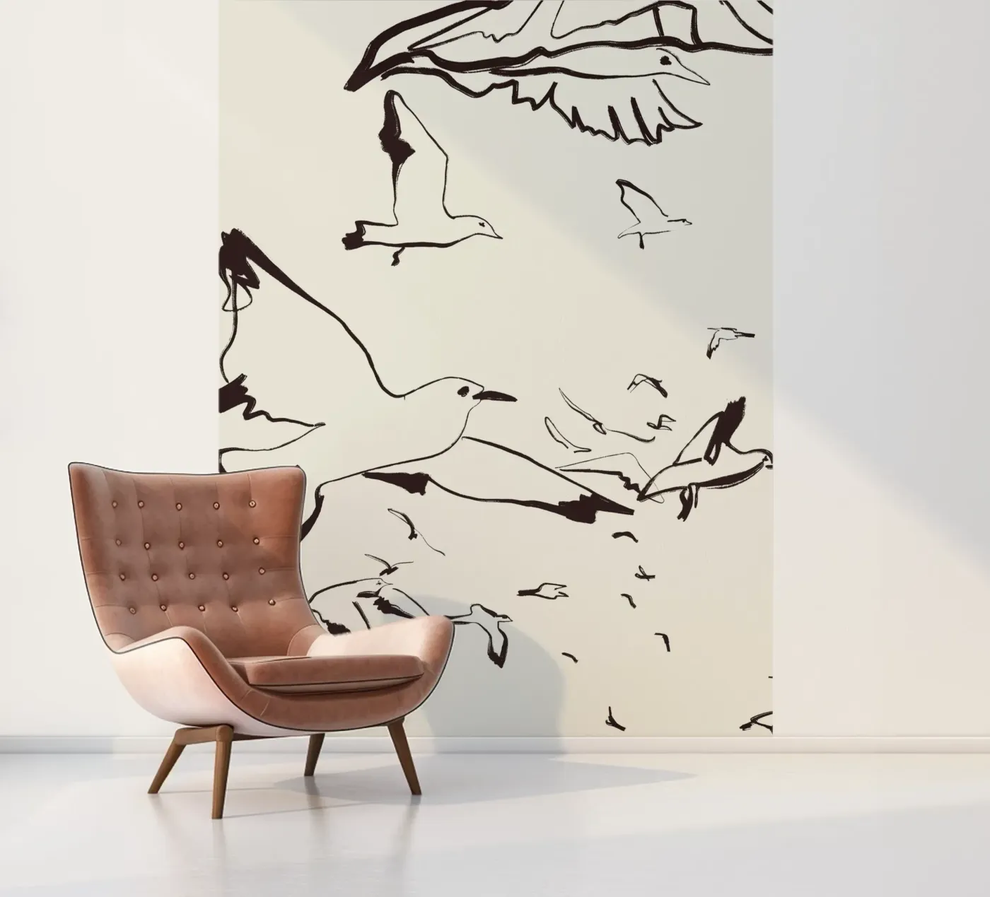 Vogels fotobehang van Urban Art Draw