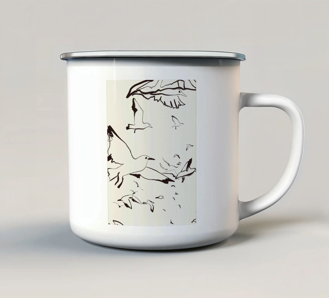 Uccelli tazza in smalto da Urban Art Draw
