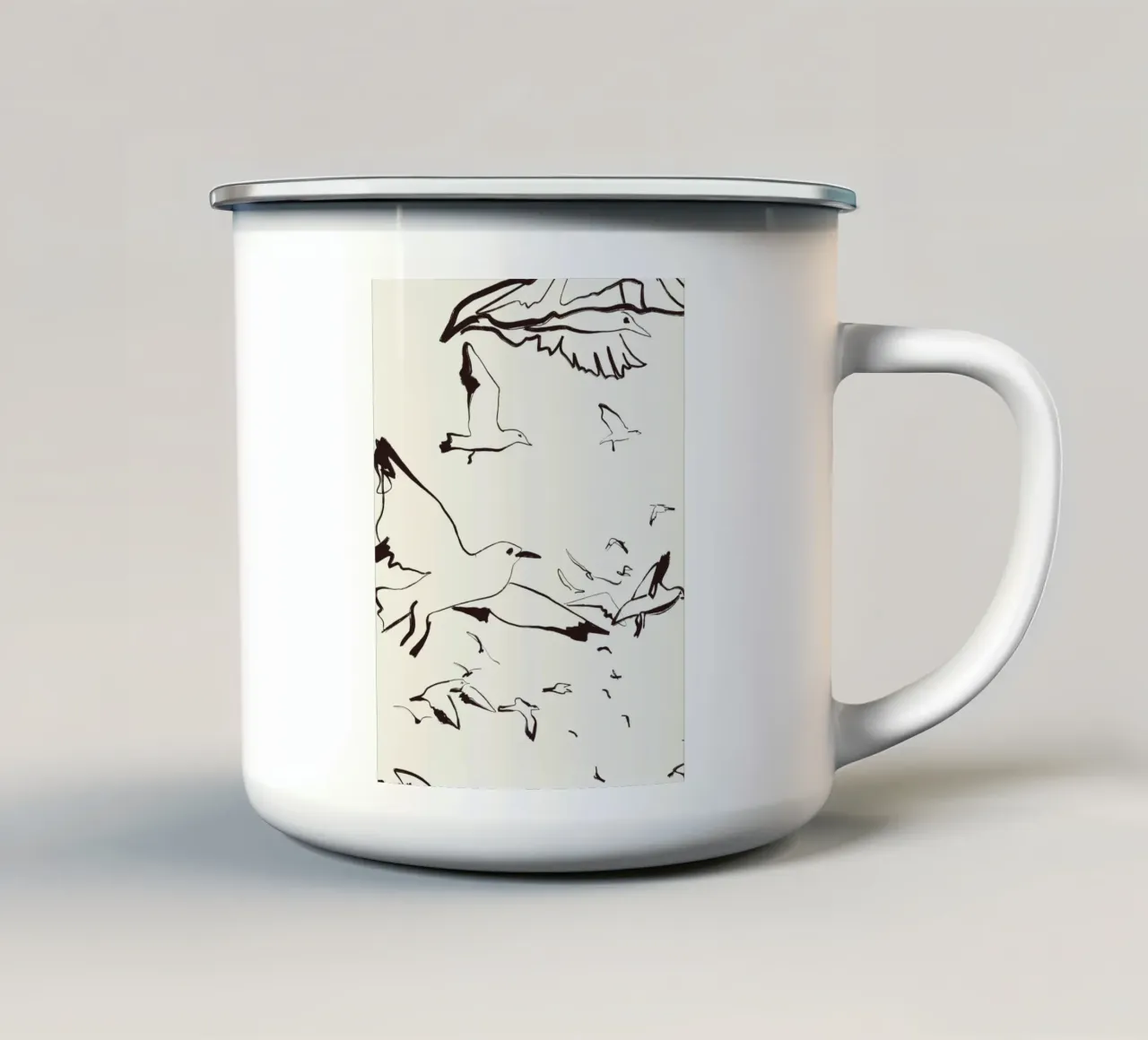 Uccelli tazza in smalto da Urban Art Draw