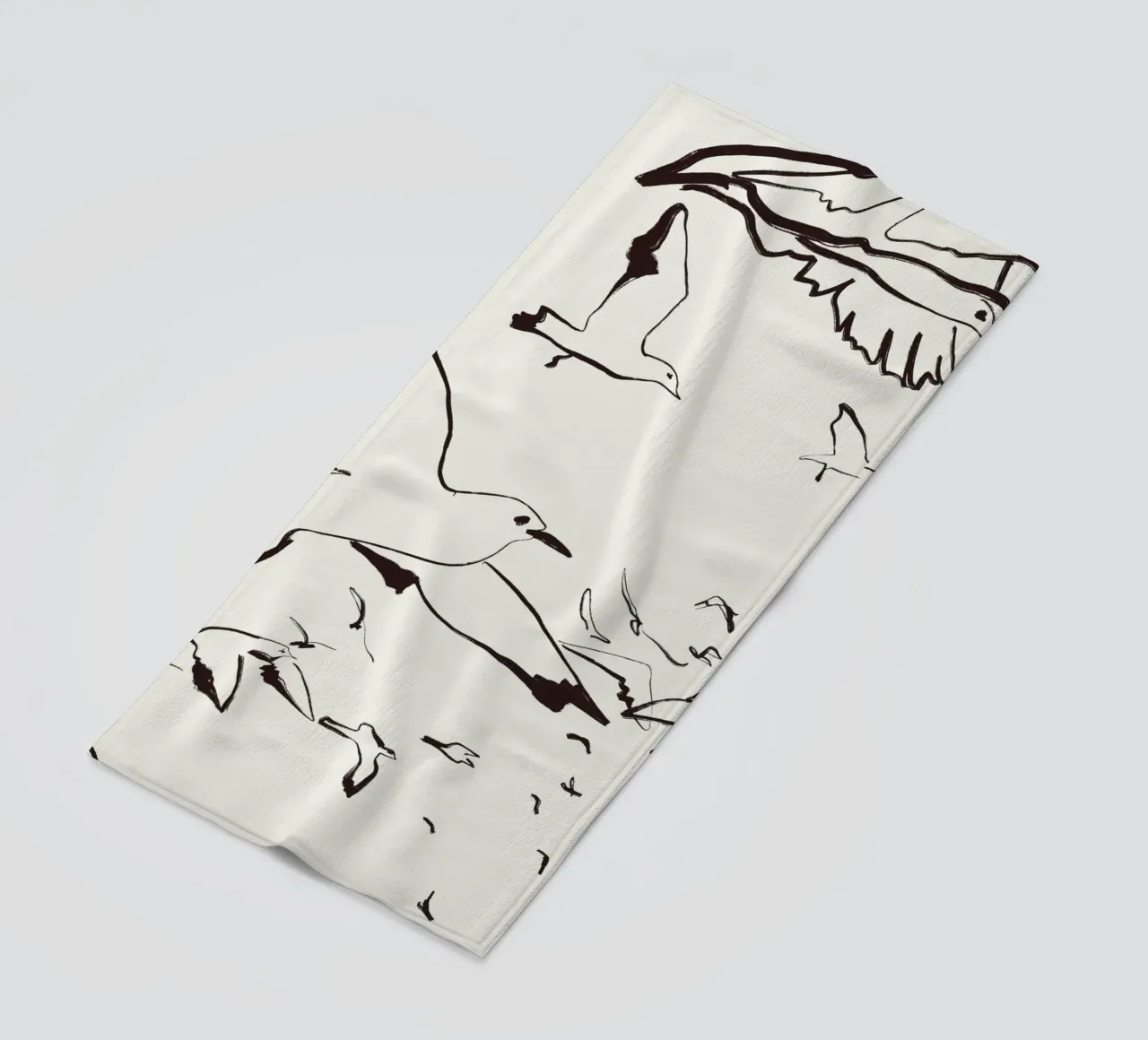 Birds beach towel by Urban Art Draw