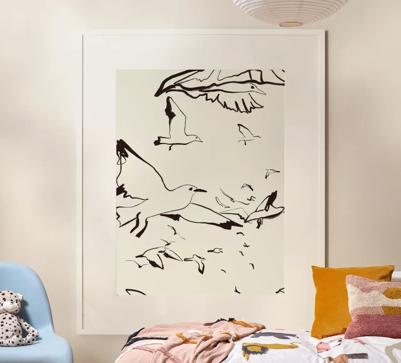 Uccelli poster con telaio in alluminio da Urban Art Draw
