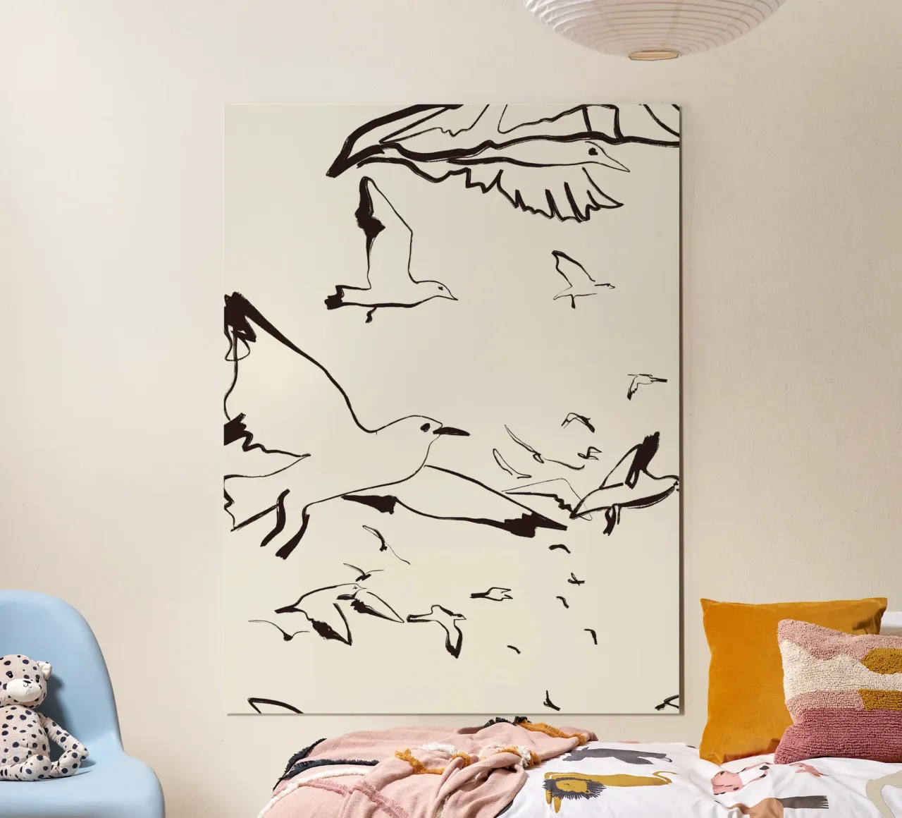 Uccelli poster con telaio in alluminio da Urban Art Draw
