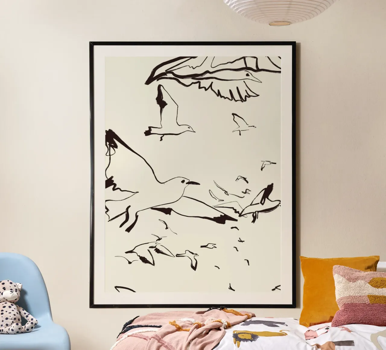 Uccelli poster con telaio in alluminio da Urban Art Draw