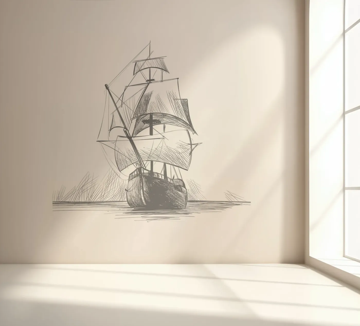 Zeilschip fotobehang van Urban Art Draw