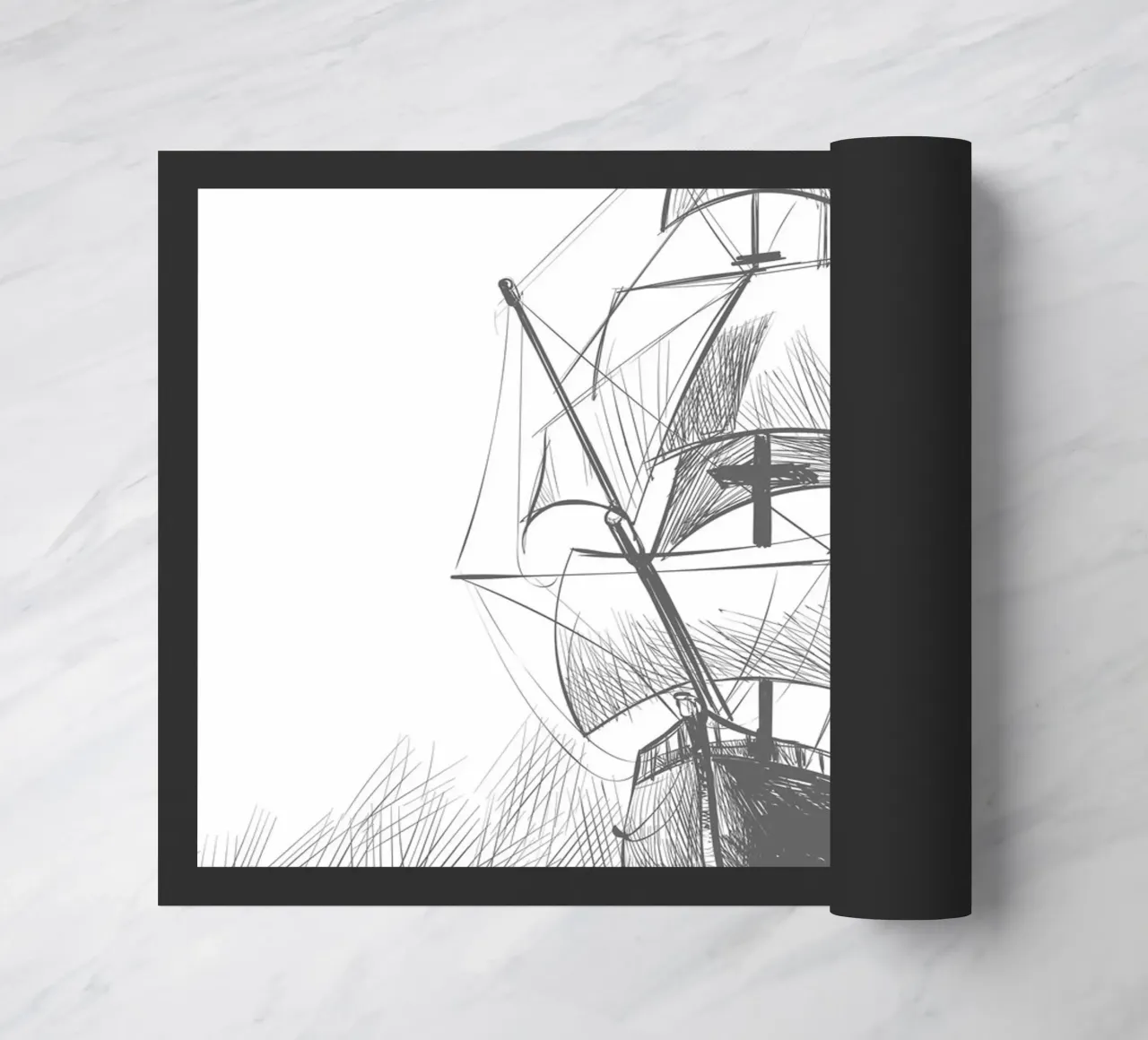 Sailing ship doormat by Urban Art Draw