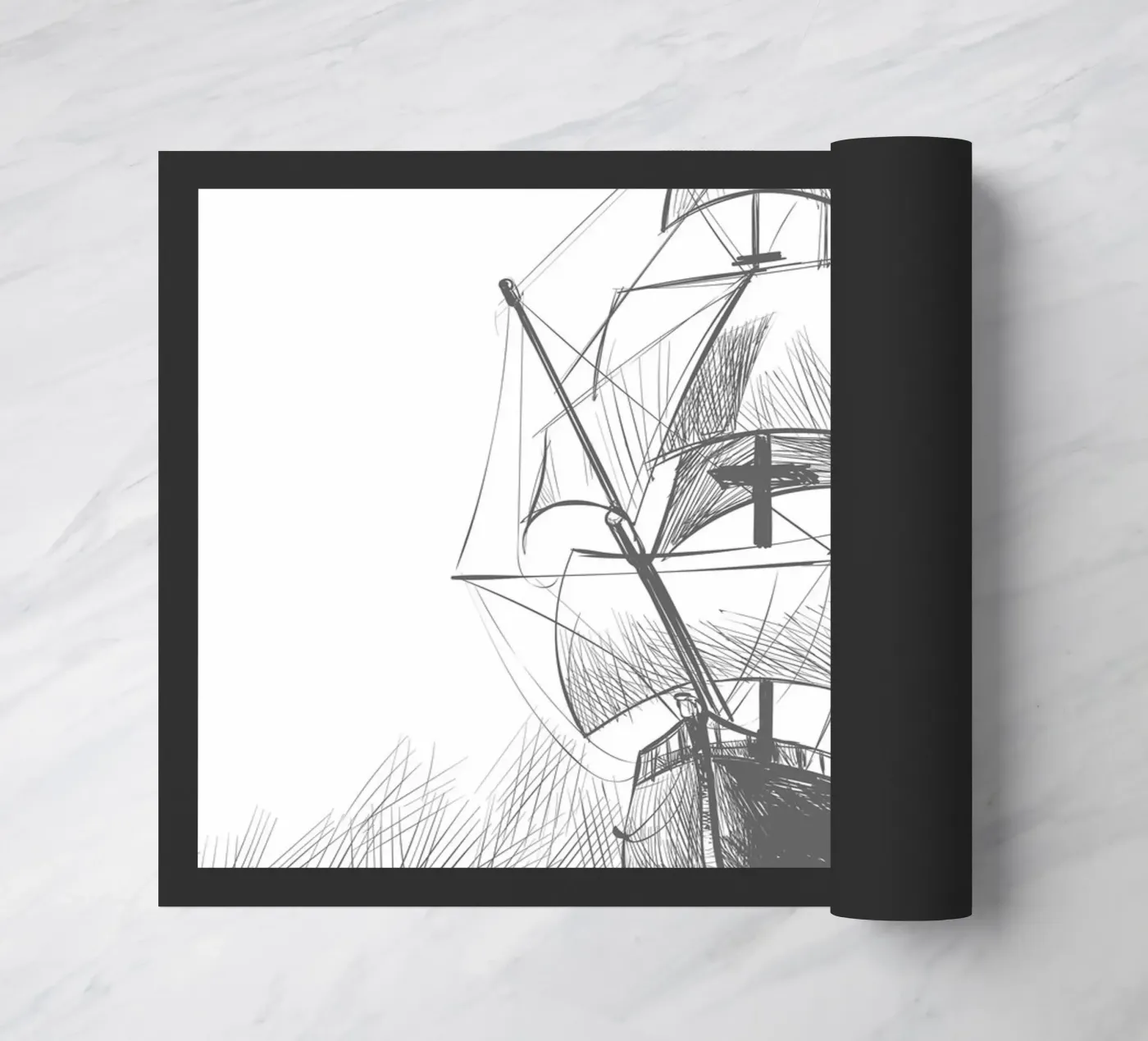 Sailing ship doormat by Urban Art Draw